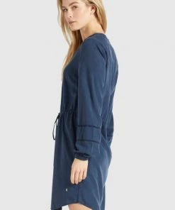 Khujo SORELTA - Vestido Informal - Dunkelblau, Mujer -Ofertas KHUJO Tienda 03d99b86a2ae408d9cd631f866c757a9