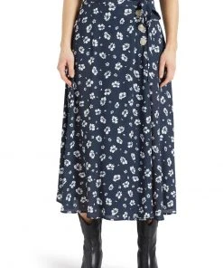 Khujo HEPKE - Falda Acampanada - Blau-weiß Geblümt, Mujer -Ofertas KHUJO Tienda 048a5877c99445bc8e163373a6e61d86