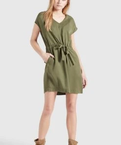 Khujo ANNELI - Vestido Vaquero - Khaki Gewaschen, Mujer