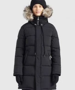 Khujo MANTEL JARVANA - Abrigo De Invierno - Schwarz, Mujer