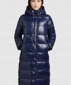 Khujo CORINNA SHINY - Abrigo De Invierno - Dunkelblau Glänzend, Mujer