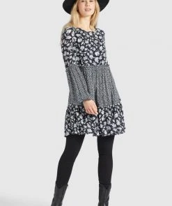 Khujo GRANATA - Vestido Informal - Schwarz Weiß, Mujer -Ofertas KHUJO Tienda 15cbff9527e94d449c714a812ea63fd7