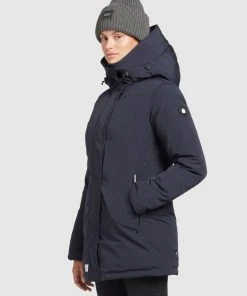 Khujo KANDA - Abrigo De Invierno - Dark Blue, Mujer -Ofertas KHUJO Tienda 16030c0b11da4840b19422dbfdc55e35