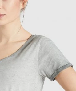 Khujo BARU - Camiseta Básica - Grau, Mujer -Ofertas KHUJO Tienda 1906f142b5214d0f975a5c98612756af