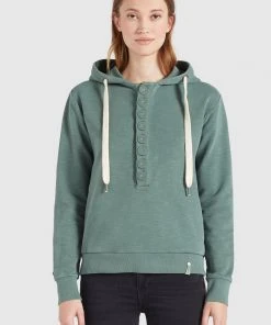 Khujo KEIKI - Jersey Con Capucha - Aqua Gewaschen, Mujer