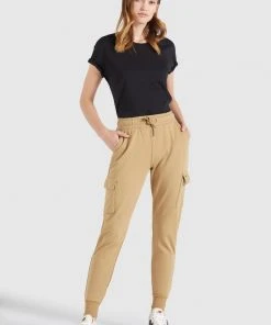 Khujo STACI - Pantalones Deportivos - Beige, Mujer