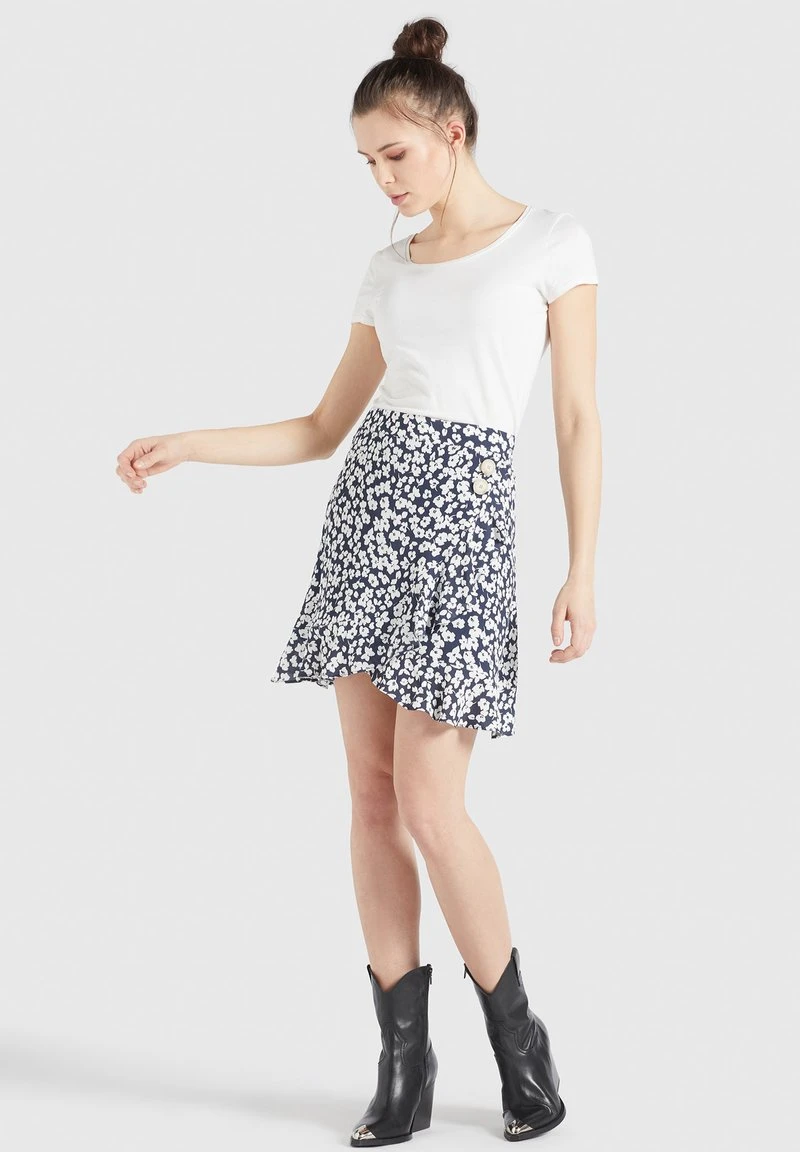 Khujo UNDINE - Falda Acampanada - Dunkelblau-weiß Geblümt, Mujer 5 Khujo UNDINE - Falda Acampanada - Dunkelblau-weiß Geblümt, Mujer - Imagen 5