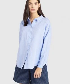 Khujo SAHAR - Camisa - Blau, Mujer