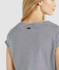 Khujo BABSI - Camiseta Estampada - Weiß Blau Gestreift, Mujer -Ofertas KHUJO Tienda 2cc2da1e3e144d8f907ce0b5da6a579f