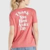 Khujo BANANI THANK YOU - Camiseta Estampada - Rosa, Mujer