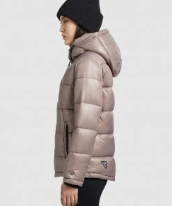 Khujo GERDA SHINY - Abrigo De Invierno - Taupe Glänzend, Mujer -Ofertas KHUJO Tienda 32795966e1e64d859a930de42c3260ca