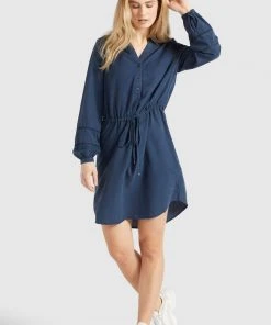 Khujo SORELTA - Vestido Informal - Dunkelblau, Mujer -Ofertas KHUJO Tienda 37c13d38863843dca4753b121ca4b121