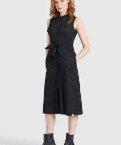 Khujo THERES - Vestido Camisero - Schwarz, Mujer
