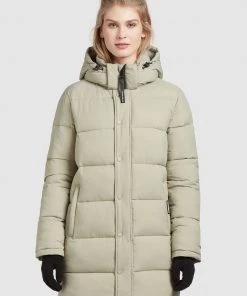 Khujo WENCKE MATT - Abrigo De Invierno - Blassgrün, Mujer