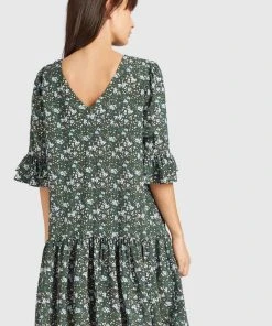 Khujo FREMA - Vestido Informal - Green, Mujer -Ofertas KHUJO Tienda 4ab12cd674fa415d89117df1bd516ec5