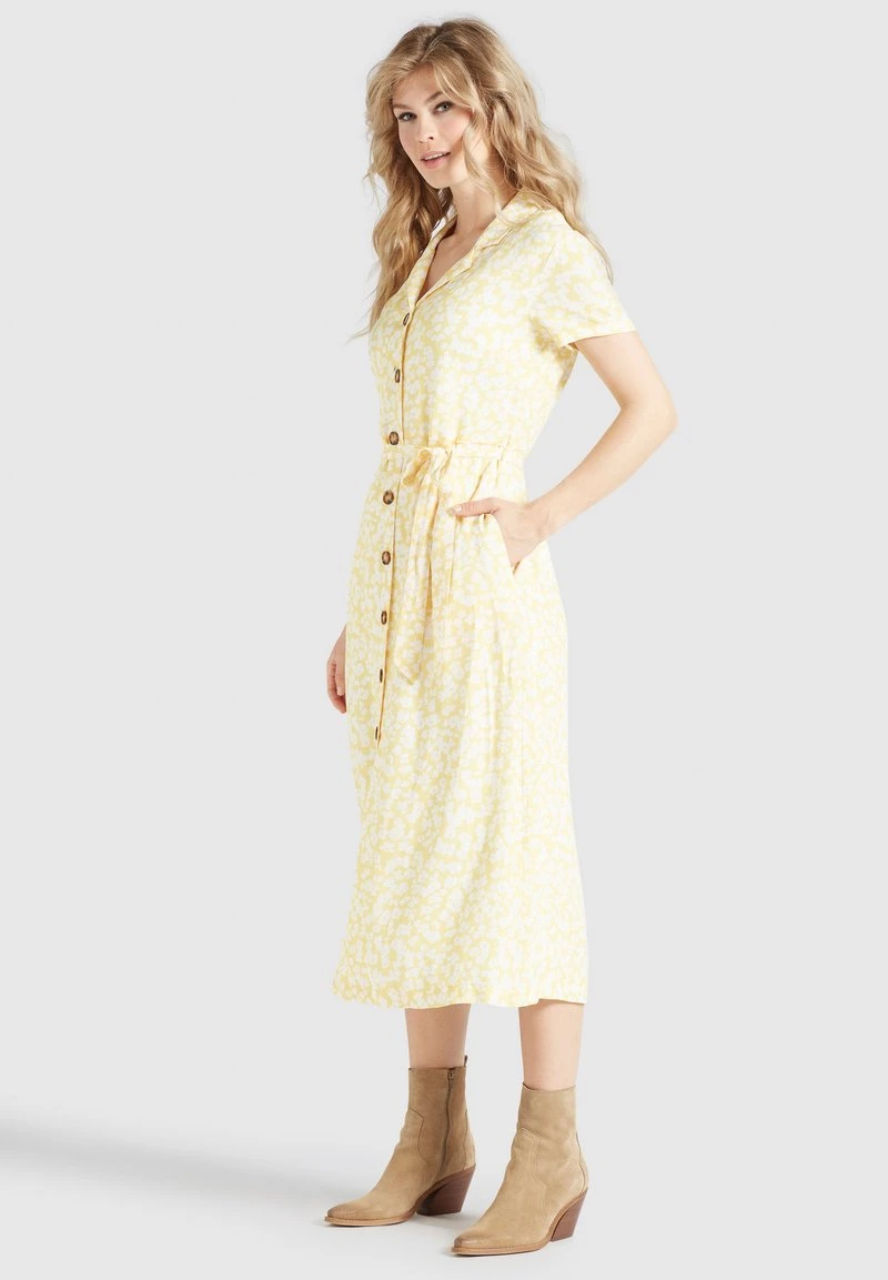 Khujo GOYA - Vestido Camisero - Gelb-weiß Geblümt, Mujer 5 Khujo GOYA - Vestido Camisero - Gelb-weiß Geblümt, Mujer - Imagen 5