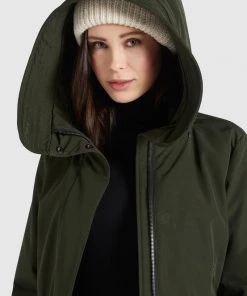 Khujo CHARLYN2 - Abrigo De Invierno - Dunkeloliv Polyester, Mujer -Ofertas KHUJO Tienda 5bd535654053446284d3d3d5aeda9dfd