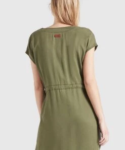 Khujo ANNELI - Vestido Vaquero - Khaki Gewaschen, Mujer -Ofertas KHUJO Tienda 5deb8955c5b1467fa679622f2aba8a75