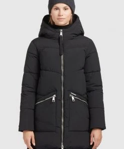 Khujo BINE - Abrigo De Invierno - Schwarz, Mujer