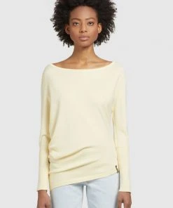 Khujo SHEA - Jersey De Punto - Hellgelb, Mujer