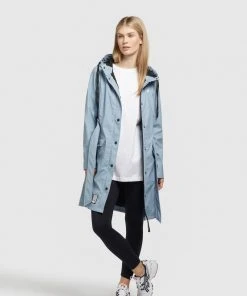 Khujo GLENNA - Impermeable - Hellblau, Mujer -Ofertas KHUJO Tienda 609c3859e7cb498db3f67aae43442b7e