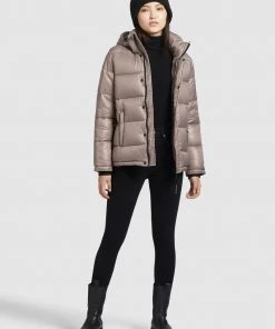 Khujo GERDA SHINY - Abrigo De Invierno - Taupe Glänzend, Mujer -Ofertas KHUJO Tienda 63b0423b5a0e4d53813bae3b7205b841