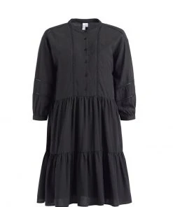 Khujo CREPES - Vestido Informal - Schwarz, Mujer -Ofertas KHUJO Tienda 64954fae928a41148c4234b9c0dfd1b7