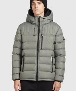 Khujo WANG - Chaqueta De Invierno - Graugrün Polyester, Hombre