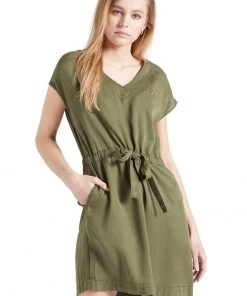 Khujo ANNELI - Vestido Vaquero - Khaki Gewaschen, Mujer -Ofertas KHUJO Tienda 6979b1375a7e404ea7a28c02550622d4