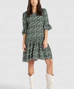 Khujo FREMA - Vestido Informal - Green, Mujer
