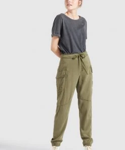 Khujo JOSLIN - Pantalones Cargo - Khaki Gewaschen, Mujer -Ofertas KHUJO Tienda 6f939ac98ddf4e5c833bc079fdc9c81d