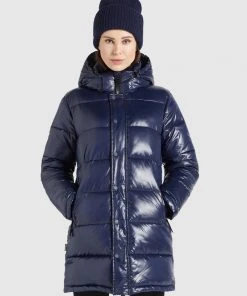 Khujo WENCKE SHINY - Abrigo De Invierno - Dunkelblau Glänzend, Mujer