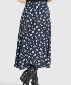 Khujo HEPKE - Falda Acampanada - Blau-weiß Geblümt, Mujer -Ofertas KHUJO Tienda 7301bb1085ed420dbc5611b2e1d354f7