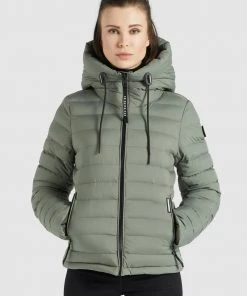 Khujo LOVINA MATT - Chaqueta De Entretiempo - Graugrün, Mujer
