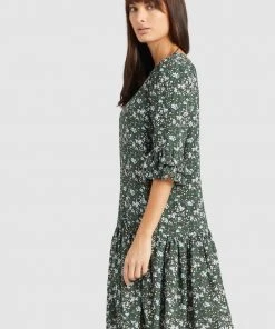 Khujo FREMA - Vestido Informal - Green, Mujer -Ofertas KHUJO Tienda 7776454564c7453b892643294b20091d