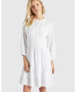 Khujo CREPES - Vestido Informal - Weiß, Mujer