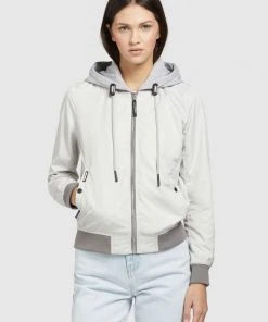 Khujo PERSEE - Chaqueta Fina - Hellgrau, Mujer