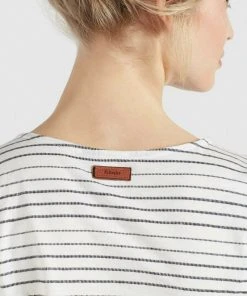 Khujo RAFAELA - Camiseta Estampada - Weiß-schwarz Gestreift, Mujer -Ofertas KHUJO Tienda 7b84720d3c6545a28376bce53ffa8a32