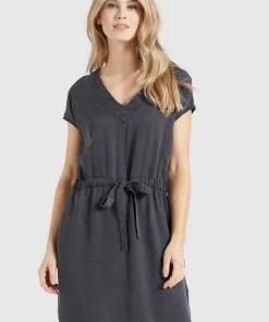 Khujo ANNELI - Vestido Vaquero - Grau Gewaschen, Mujer