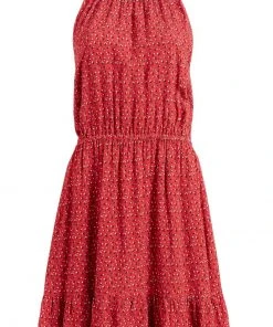 Khujo KELSA - Vestido Informal - Rot Geblümt, Mujer