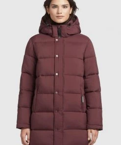 Khujo WENCKE MATT - Abrigo De Invierno - Weinrot, Mujer