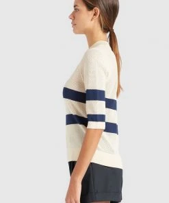 Khujo CHUMANE - Camiseta Estampada - Sand/dark Blue, Mujer -Ofertas KHUJO Tienda 94366046702941ffbecddc1f450aeddc