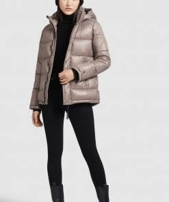 Khujo GERDA SHINY - Abrigo De Invierno - Taupe Glänzend, Mujer -Ofertas KHUJO Tienda 997226b9463b421e97c475c6d5d3b3ec