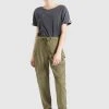 Khujo JOSLIN - Pantalones Cargo - Khaki Gewaschen, Mujer