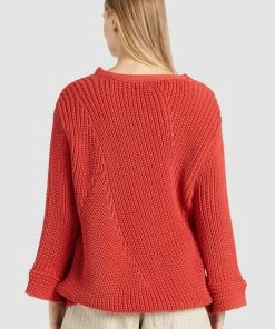 Khujo NIKKI - Jersey De Punto - Burned Orange, Mujer -Ofertas KHUJO Tienda ab33b0d49209417ebafe70cac491af1e