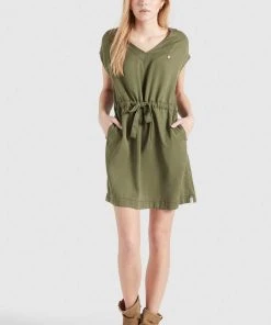 Khujo ANNELI - Vestido Vaquero - Khaki Gewaschen, Mujer -Ofertas KHUJO Tienda ab5b42d7a9ec41249def156244fa4101