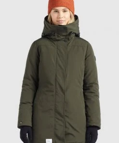 Khujo KANDA - Abrigo De Invierno - Dunkeloliv, Mujer