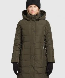 Khujo DELINAS2 - Abrigo De Invierno - Dunkeloliv, Mujer