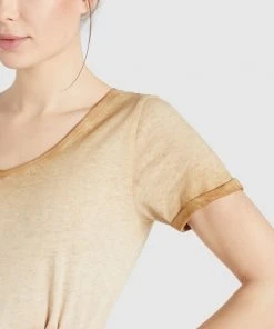 Khujo BARU - Camiseta Básica - Sand, Mujer -Ofertas KHUJO Tienda b803ec9cc629487d8a472fefaaf8eecd