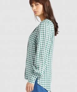 Khujo DAMINA - Blusa - Green/white, Mujer -Ofertas KHUJO Tienda b94854bae6b649909ac7cf376b14b07a